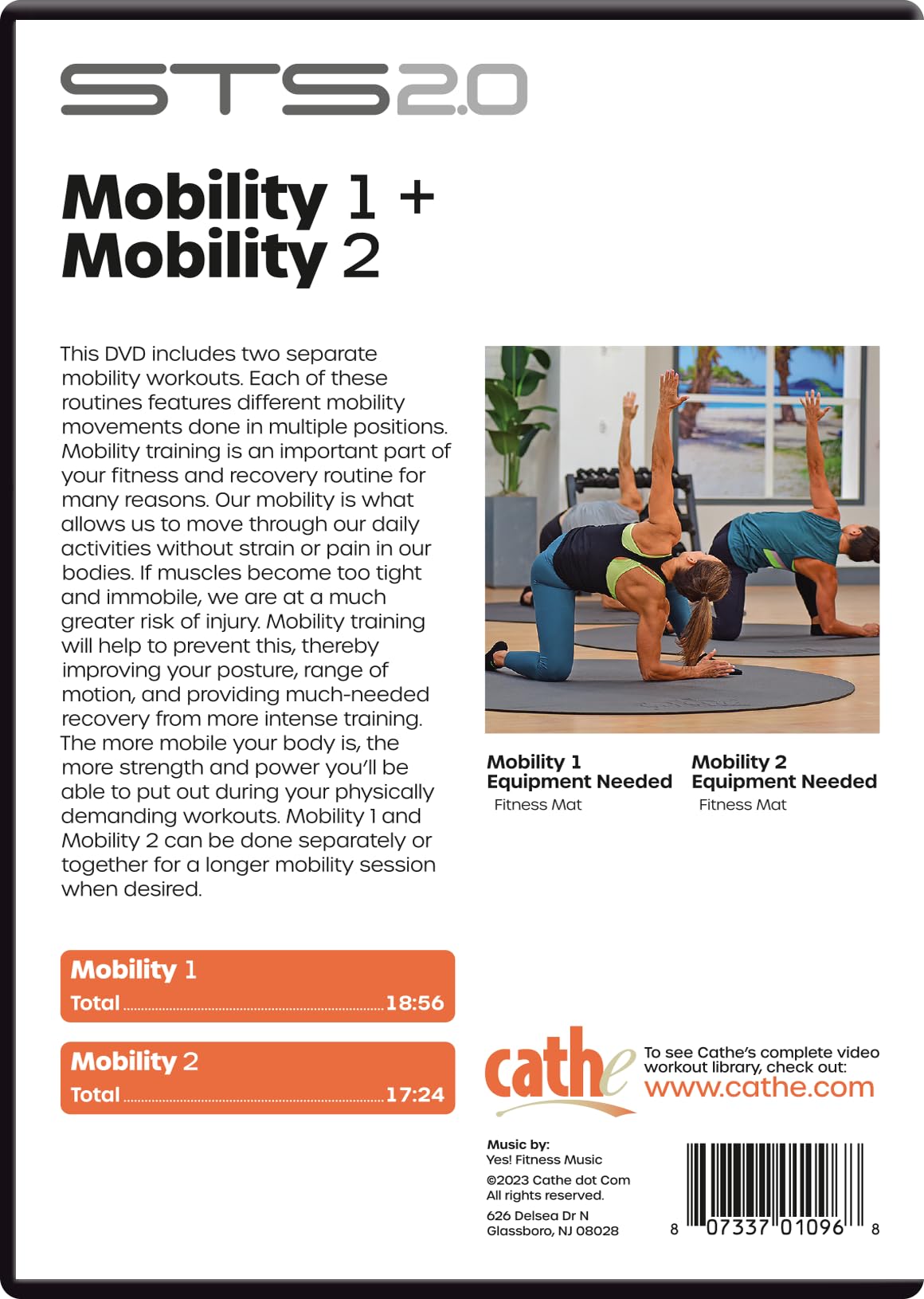 Cathe STS 2.0 Mobility 1 + Mobility 2 Recovery DVD For Women and Men - Two Workouts On One DVD - Use These Workouts To Improve Joint Mobility, Flexibility, Range Of Motion,Strength, Balance,Posture, and Functional Movement