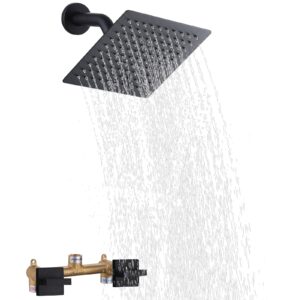 fscepixi 2 handles shower faucet set with stainless steel shower head,single function shower trim kit with rough-in valve,matte black