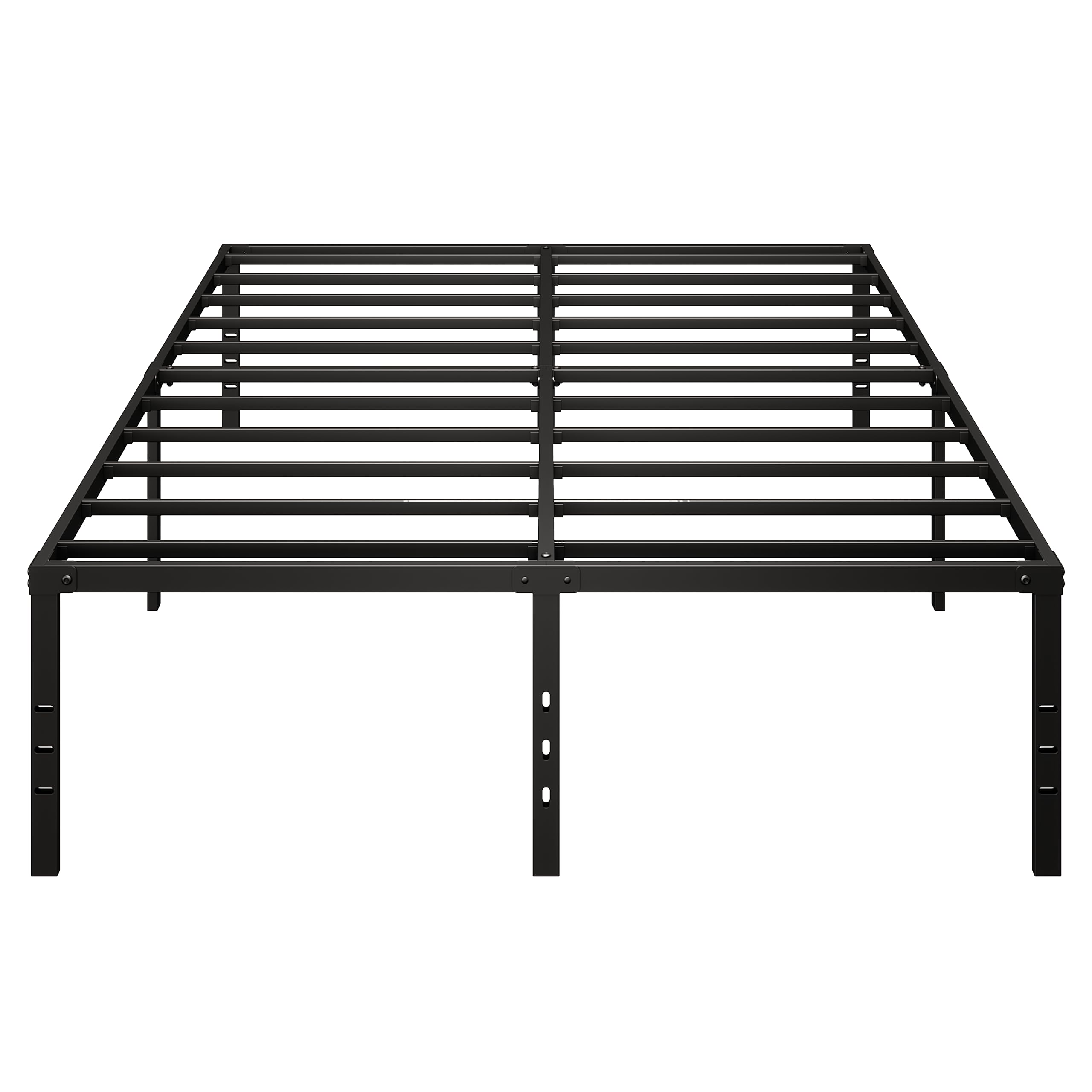 DERYONI 14 inch Queen Size Bed Frame No Box Spring Needed Heavy Duty Queen Platform Bed Frame Steel Slat Support 750lbs Easy Assembly Noise Free Black Bed Frame Queen Size