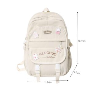 Tenbip Kawaii Backpack Cute Backpack Aesthetic Backpack Preppy Backpack Kawaii School Supplies with Bear Accessories (Pink)…