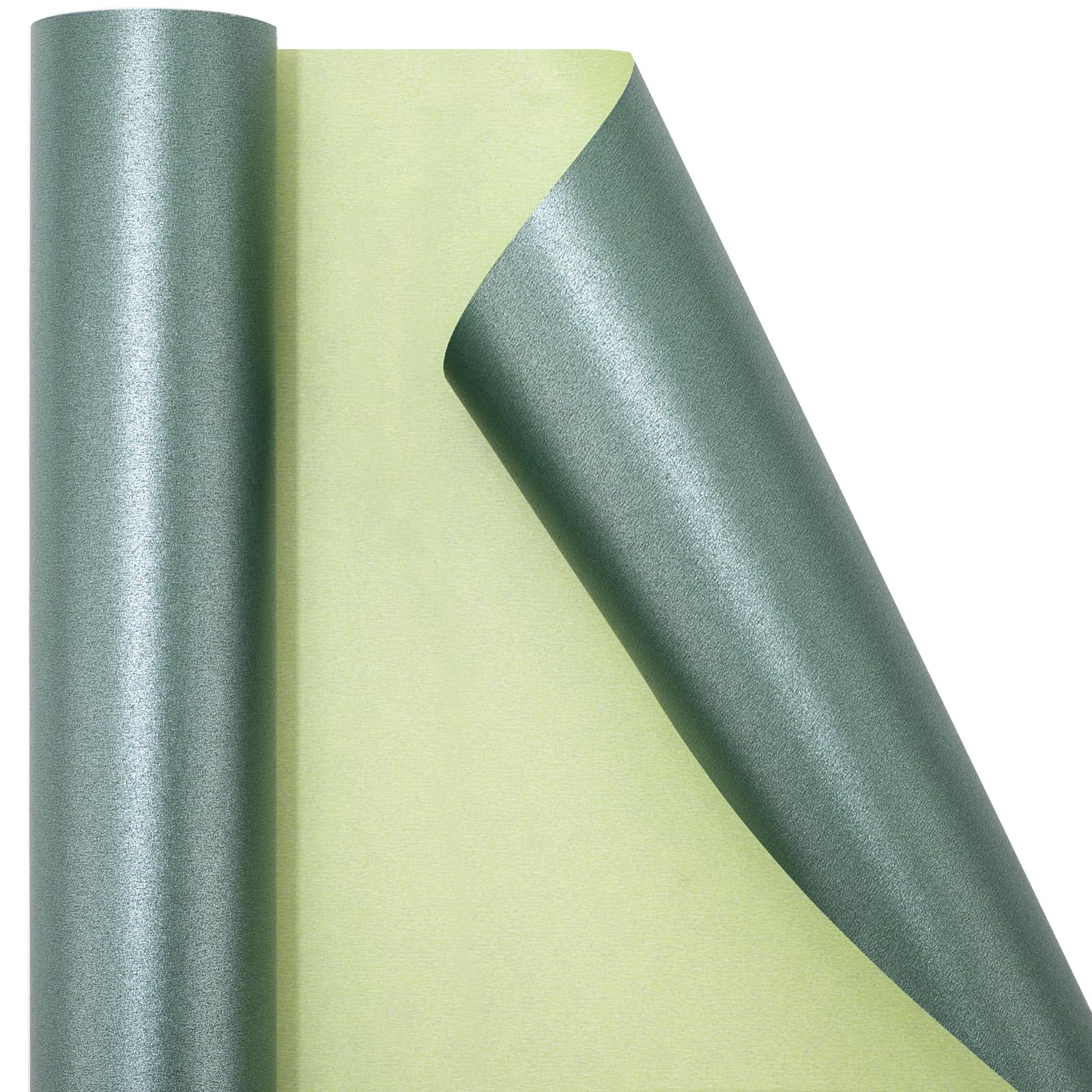 Flyhill Mini Dark Green Wrapping Paper Roll-17inch*32.8ft（46.8sqft- Solid Color with Pearly-Luster Gift Wrap for Christmas,Birthday,Bridal Shower，Holiday,Wedding