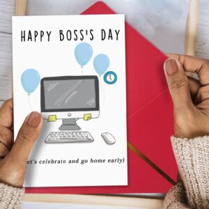 Ziwenhu Cheeky Boss' Day Card for Leader, Humor Boss's Day Card Gift from Employee, Funny Boss Day Card, Employee Appreciation Gift, Hilarious Boss Day Gifts For Women Men