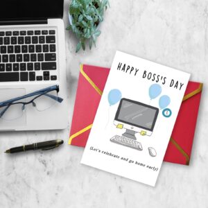 Ziwenhu Cheeky Boss' Day Card for Leader, Humor Boss's Day Card Gift from Employee, Funny Boss Day Card, Employee Appreciation Gift, Hilarious Boss Day Gifts For Women Men