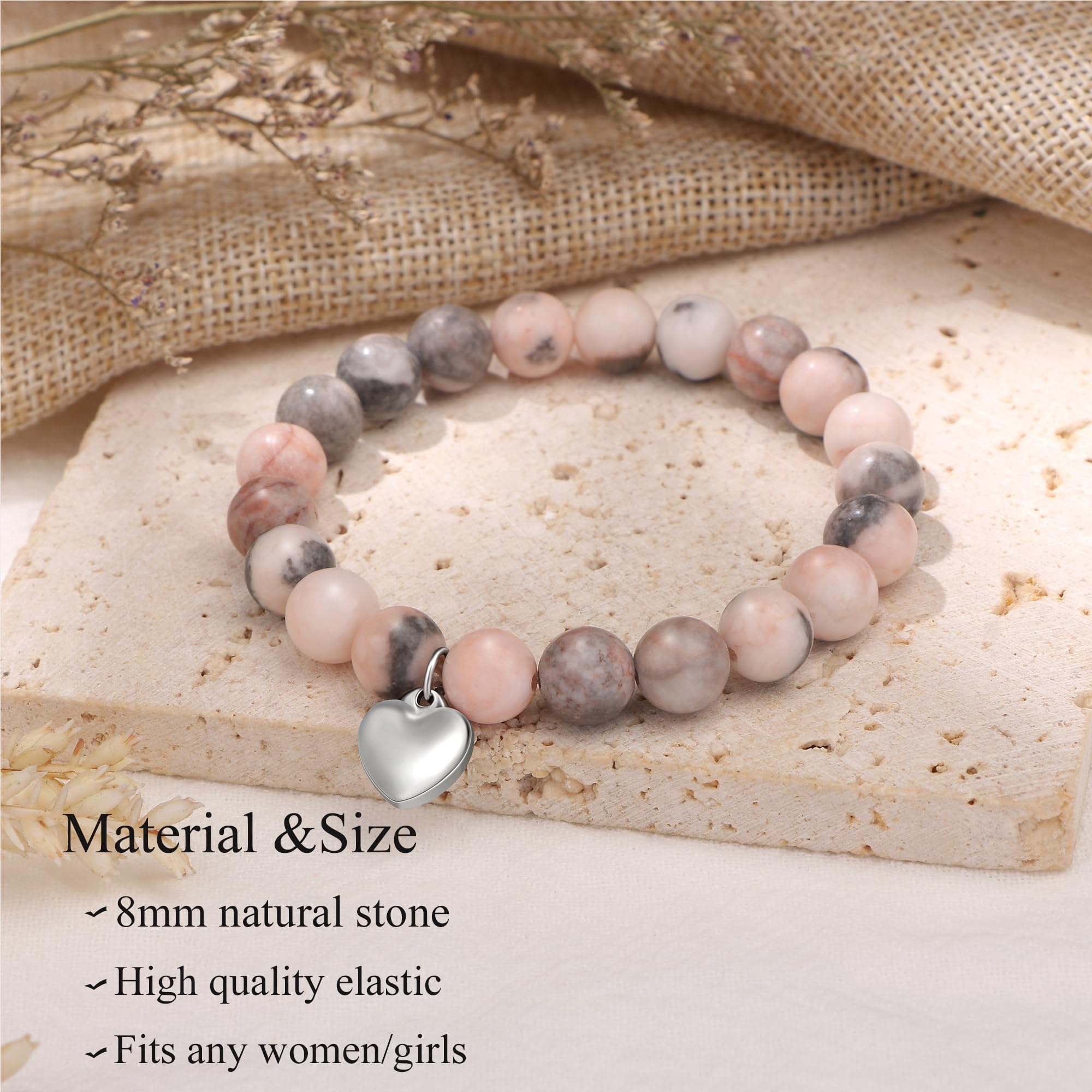 Yiyang Birthday Gifts for Women Sister Mom Friends Sister Wife Friendship Bracelets 18th 21st 50th 60th Birthday Natural Stone Healing Bracelets Beads Happy Birthday Gifts for Women Aunt Grandma