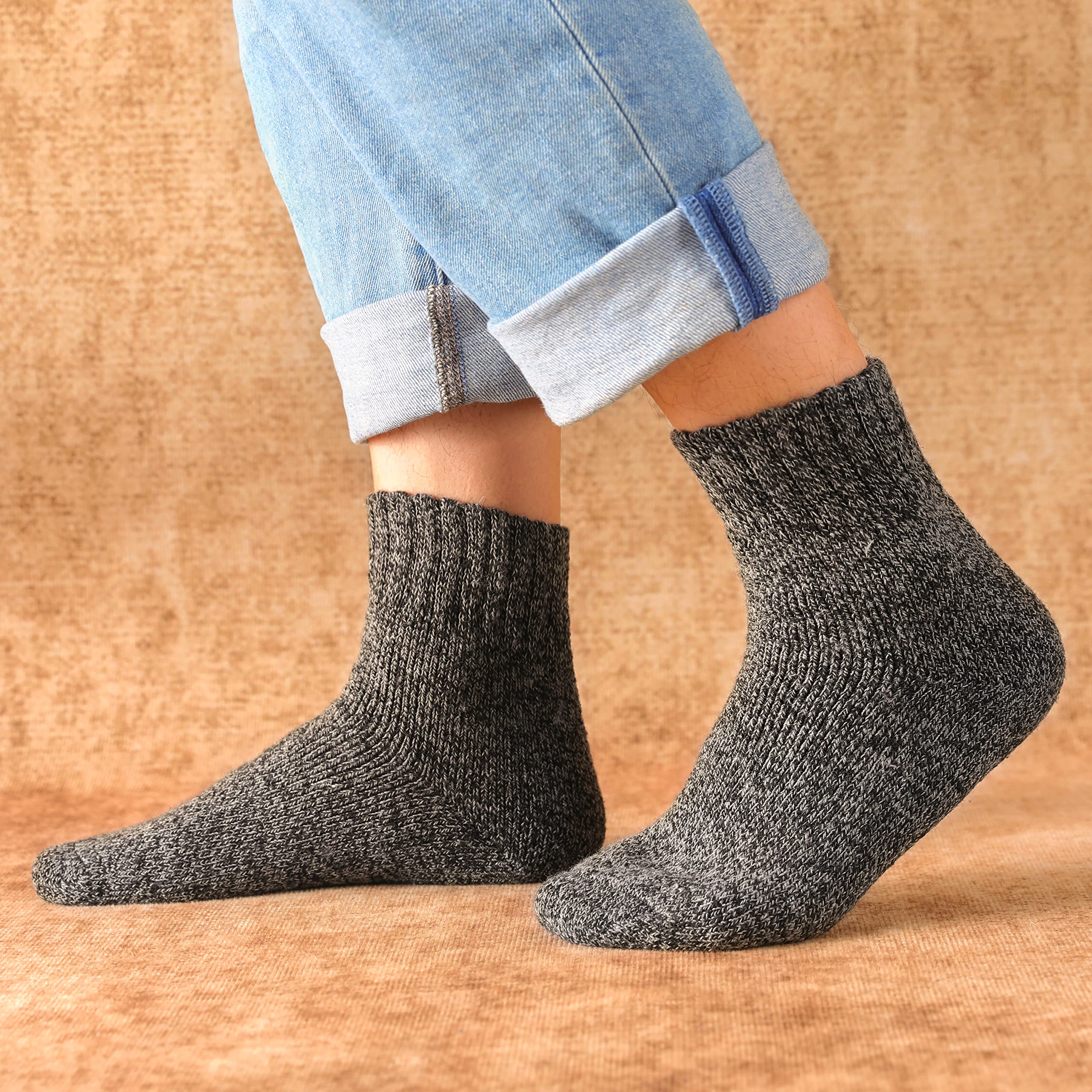 Clothclose 5 Pairs Wool Socks - Warm Wool Socks For Women/Men, Super Soft Crew Socks Boot Socks, Thick Knit Cozy Socks