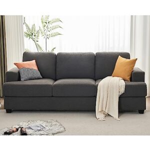 VanAcc 89 inch Sofa, Comfy Sofa Couch with Extra Deep Seats, Modern Sofa- 3 Seater Sofa Couch for Living Room Apartment Lounge, Grey Bouclé