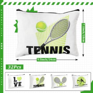 Sadnyy 32 Pcs Tennis Gifts Tennis Makeup Bag Zipper Portable Storage Cosmetics Case Inspirational Cosmetic Bags Travel Pouches Tennis Accessories for Women Girls Lovers Players Coach Friend Sister