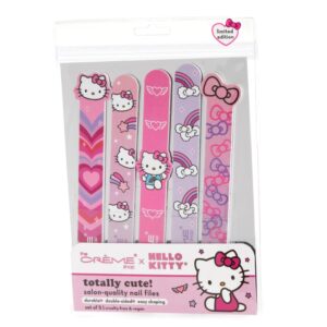 the creme shop x hello kitty y2k collection totally cute! nail files - double-sided for shaping - extra fine grit - long-lasting & reusable - set of 5