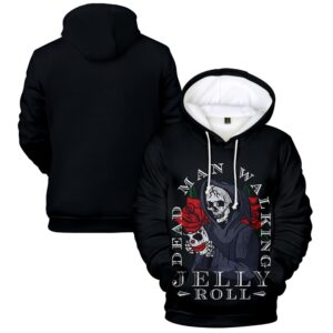 zjhxqevc jelly roll merch skull hoodie unisex long sleeve hooded casual fashion sweatshirts street clothes (style4,xl)