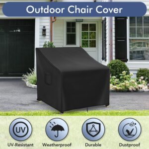 Richwon Patio Furniture Covers Waterproof for Chairs, Lawn Outdoor Chair Covers 2 Pack, Patio Chair Covers for Outdoor Furniture Fits up to 36W x 37D x 36H inches, Black