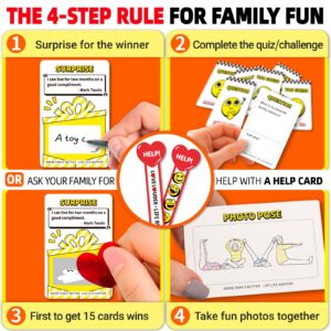 Fun Card Games for Kids, Adults, Family-Board Games for Family Game Night with 415 Conversation and Challenge Cards, for Ages 8 and Up-Know Family Better, Live Life Happier-Family Games 6 in 1 Set