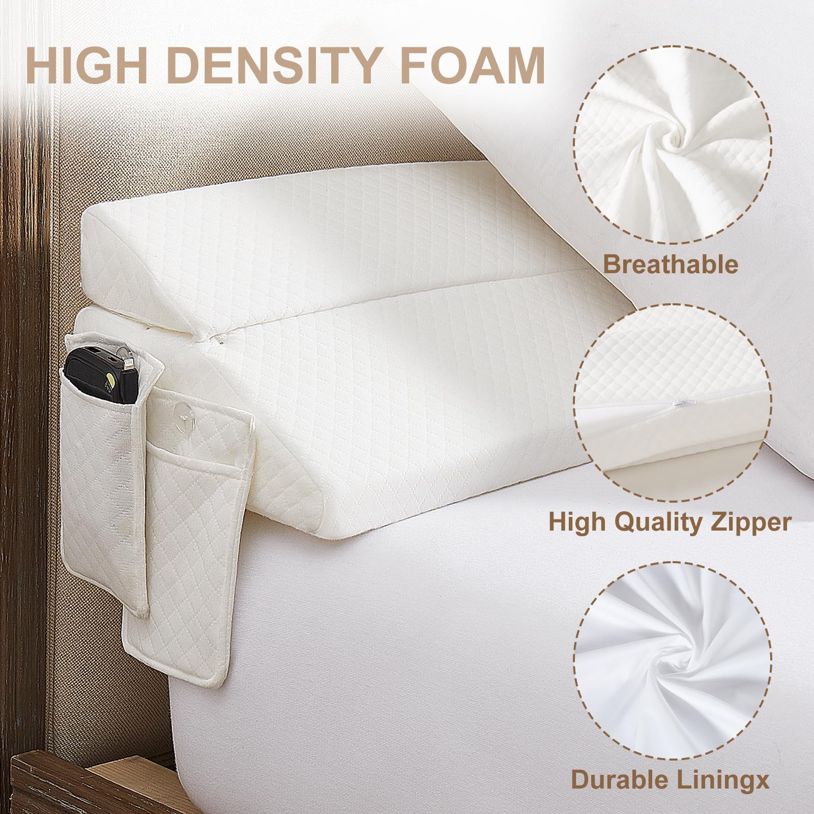 Homemate King Size 76" Foldable Bed Wedge Pillow for Headboard - Upgraded Bed Gap Filler Between Mattress and Headboard - Noodle Pillow Wedge for Headboard Gap