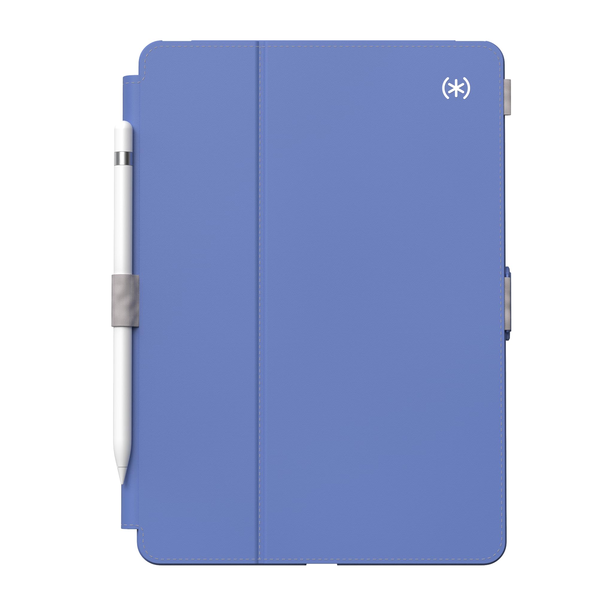 Speck Balance Folio Case for iPad 10.2 Inch (2019-2021) - Drop & Camera Protection, Slim Multi Range Stand, Apple Pencil Holder - Grounded Purple/Sweater Grey/White