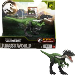 Mattel Jurassic World Strike Attack Guaibasaurus Dinosaur Toy with Single Strike Action, Movable Joints, Action Figure Gift with Physical & Digital Play