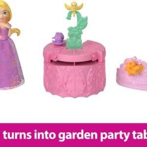 Mattel Disney Princess Toys, Small Doll Royal Color Reveal with 6 Surprises Including Scented Ring & 4 Accessories, Garden Party Series (Dolls May Vary)