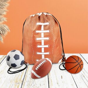 18 Pieces Football Drawstring Bag, Football Drawstring Backpacks Party Favors Cinchs Football Goodie Bags for Gym Party Favors Bags