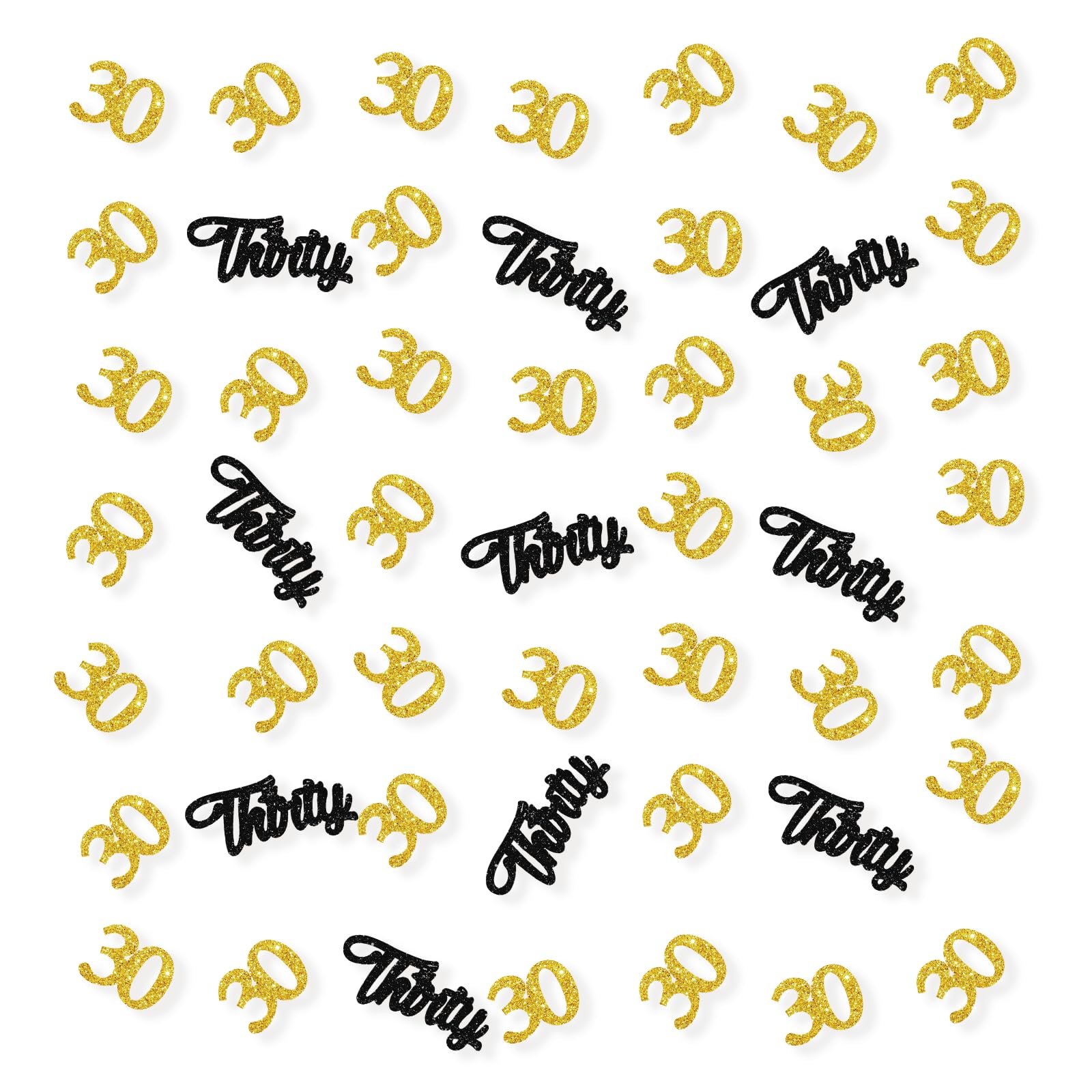 Set of 100 Happy 30th Birthday Confetti, Gold Glitter Thirty Paper Scatter, 30th Birthday Party Decorations, 30 Smash Cake Decor, Happy 30th Anniversary Party Decor