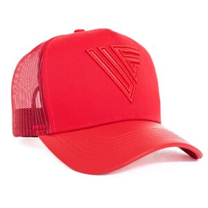 urban effort mesh back cap - for men baseball hat 5-panel trucker hat snapback closure for outdoors (trucker hat, red)