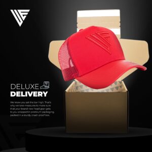 Urban Effort Mesh Back Cap - for Men Baseball Hat 5-Panel Trucker Hat Snapback Closure for Outdoors (Trucker Hat, Red)