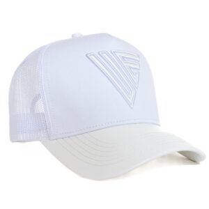 urban effort mesh back cap - for men baseball hat 5-panel trucker hat snapback closure for outdoors (trucker hat, white)