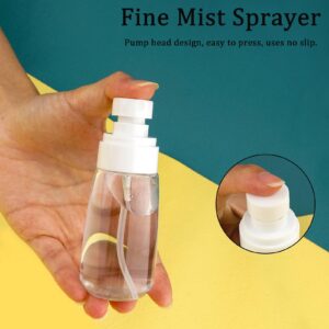 Fine Mist Travel Spray Bottle for Toiletries 2oz/60ml 2Pack Small Spray Bottle Travel Size Spray Bottles TSA Approved Leakproof Refillable Cosmetic Container for Hair Skincare Water Face Toner(2Clear)