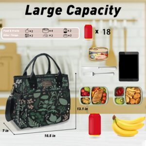 VLM Lunch Bag for Women,Adult Lunch Box for Women,Insulated Lunch Bag,Waterproof Multi Pocket Large Lunch Tote with Adjustable Shoulder Removable Strap for Office Work Picnic