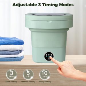 Portable Washing Machine, 8L Mini Washing Machine with 3 Modes Timing Cleaning, Portable Washer with Soft Spin and Draining for Socks, Baby Clothes, Towels and Small Items