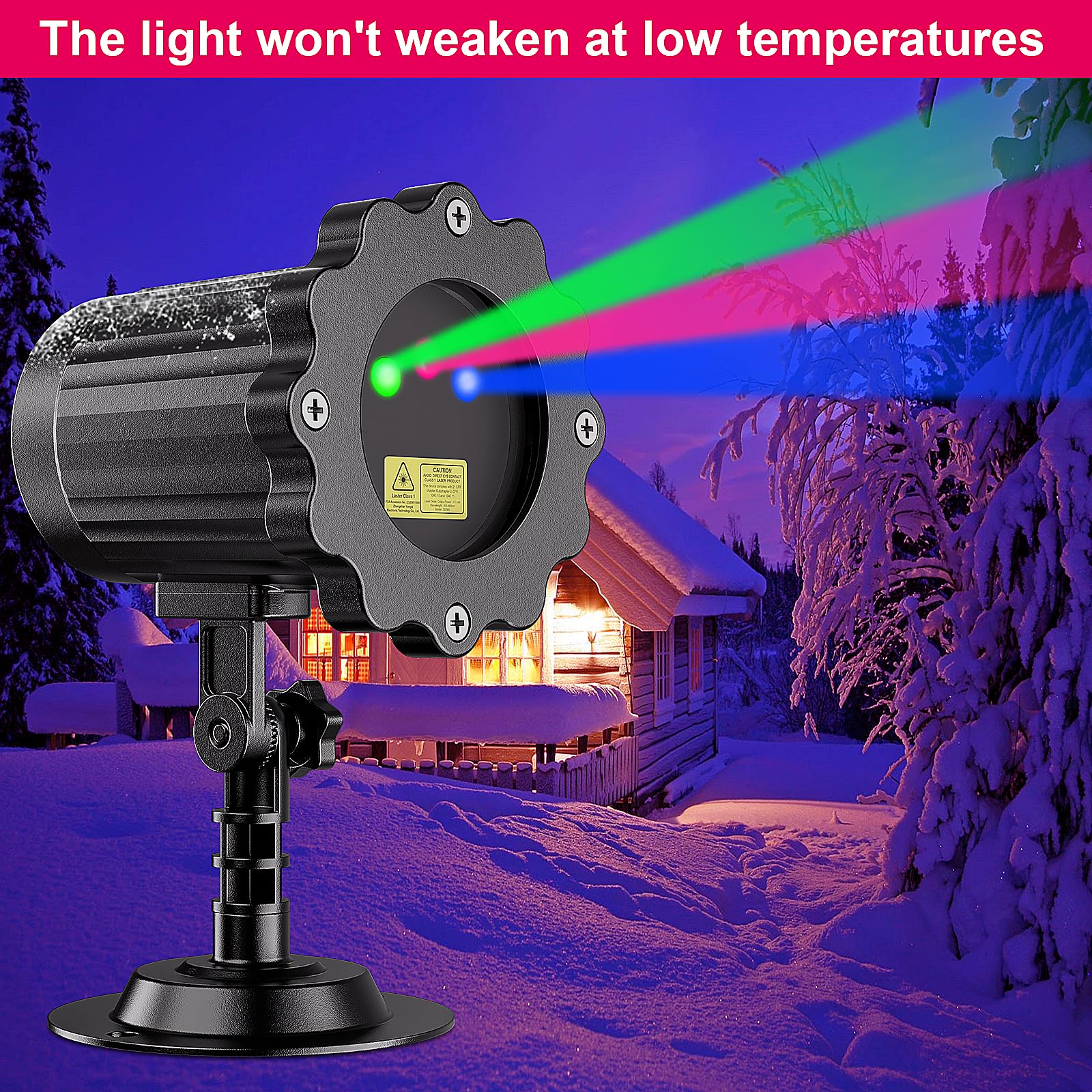 Laser Christmas Projector Lights Outdoor, Christmas Decorations Stars Light Show, Holiday Projector Decorations for House/Garden/Party