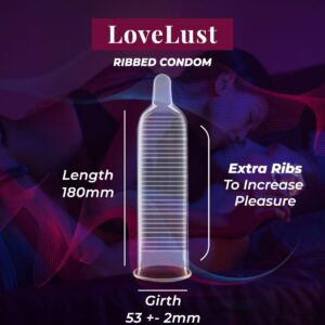 NottyBoy LoveLust Ultra Ribbed Condoms for Men - 36 Count