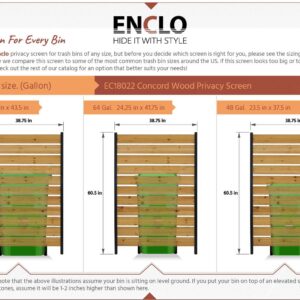 Enclo Privacy Screens EC18022 5ft H x 3.2ft W Concord Wood Outdoor Privacy Fence Screen, Perfect to Hide Trash Cans (1-Panel)