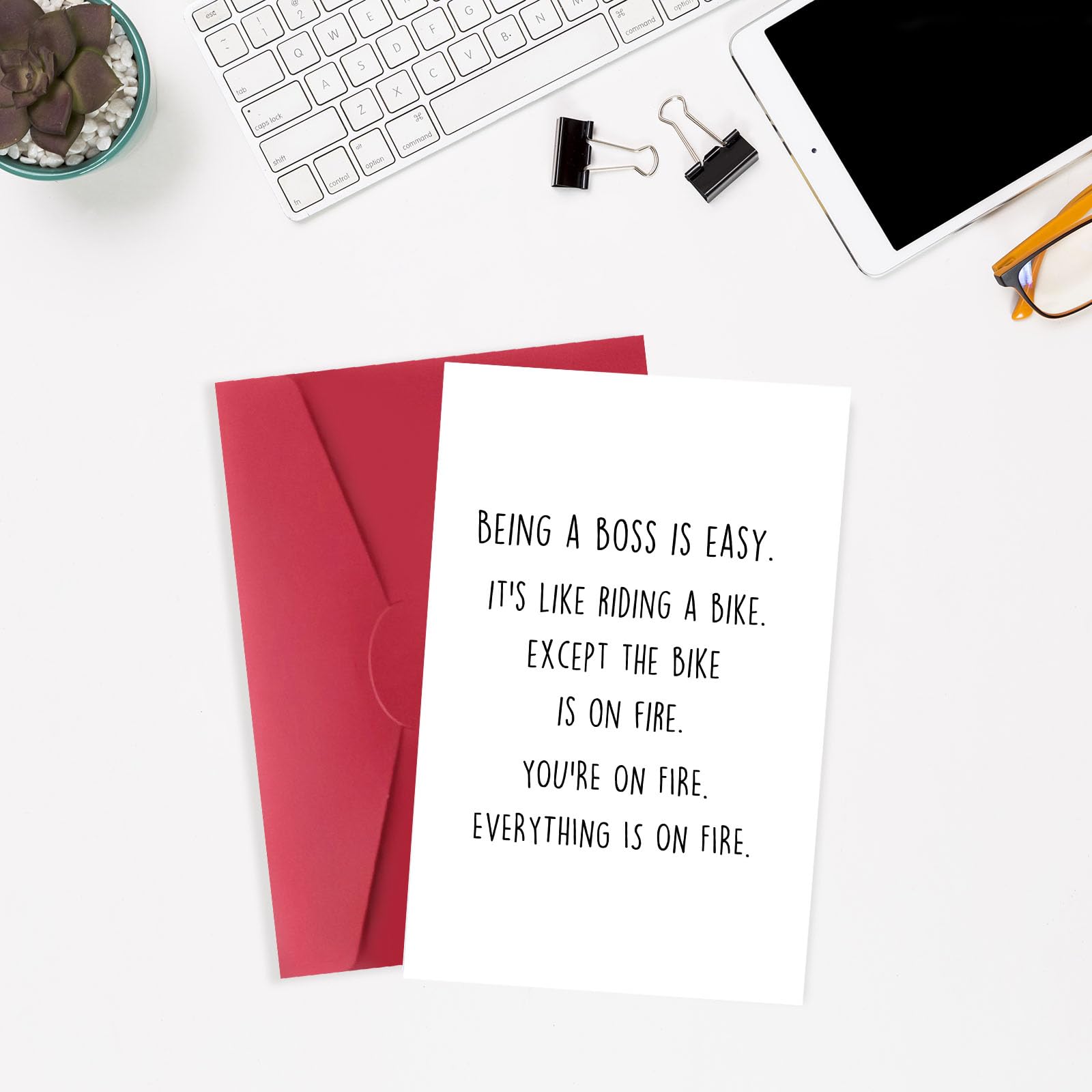 XXDJLP Funny Bosses Day Card from Employee, Happy Boss Day Card from Staff, Boss Gifts Ideas for Men Women, Humorous Boss's Day for Boss Manager Coworker, Boss Appreciation Gifts