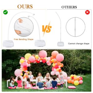 Balloon Arch Kit: 8.2ft & 5ft Balloon Columns Stand with 12" Water-Filled Base, Free DIY Shapes with Ease, Idea for Baby Showers, Weddings, Birthday, Graduation Parties