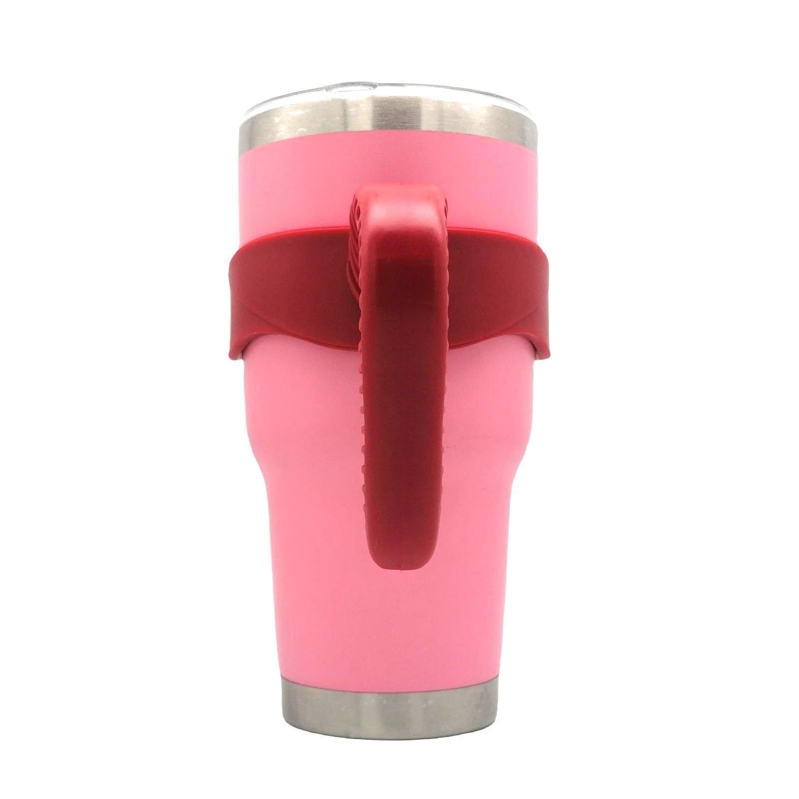 30 oz Tumbler Handle, Anti Slip Travel Mug Grip Cup Holder for Vacuum Insulated Tumblers, Suitable for Yeti Rambler, Trail, Sic, Ozark and More 30 Ounce Tumbler Mugs/Car Cups Accessories (Red)