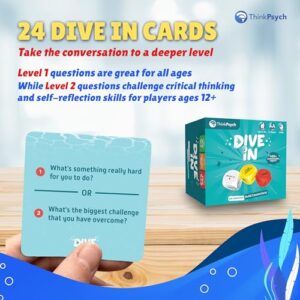 ThinkPsych 400+ Family Conversation Starters Dice & Card Game - Conversation Cards for Ages 6-99 - Best Family Games for Kids and Adults