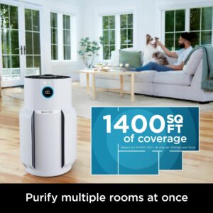 Shark NeverChange Whole Home Air Purifier with 5 Year HEPA Air Filtration, Covers Up To 1400 Sq Ft,Odor Neutralization and Clean Sense Technology, Removes Dust, Allergens, Pollutants, HP302