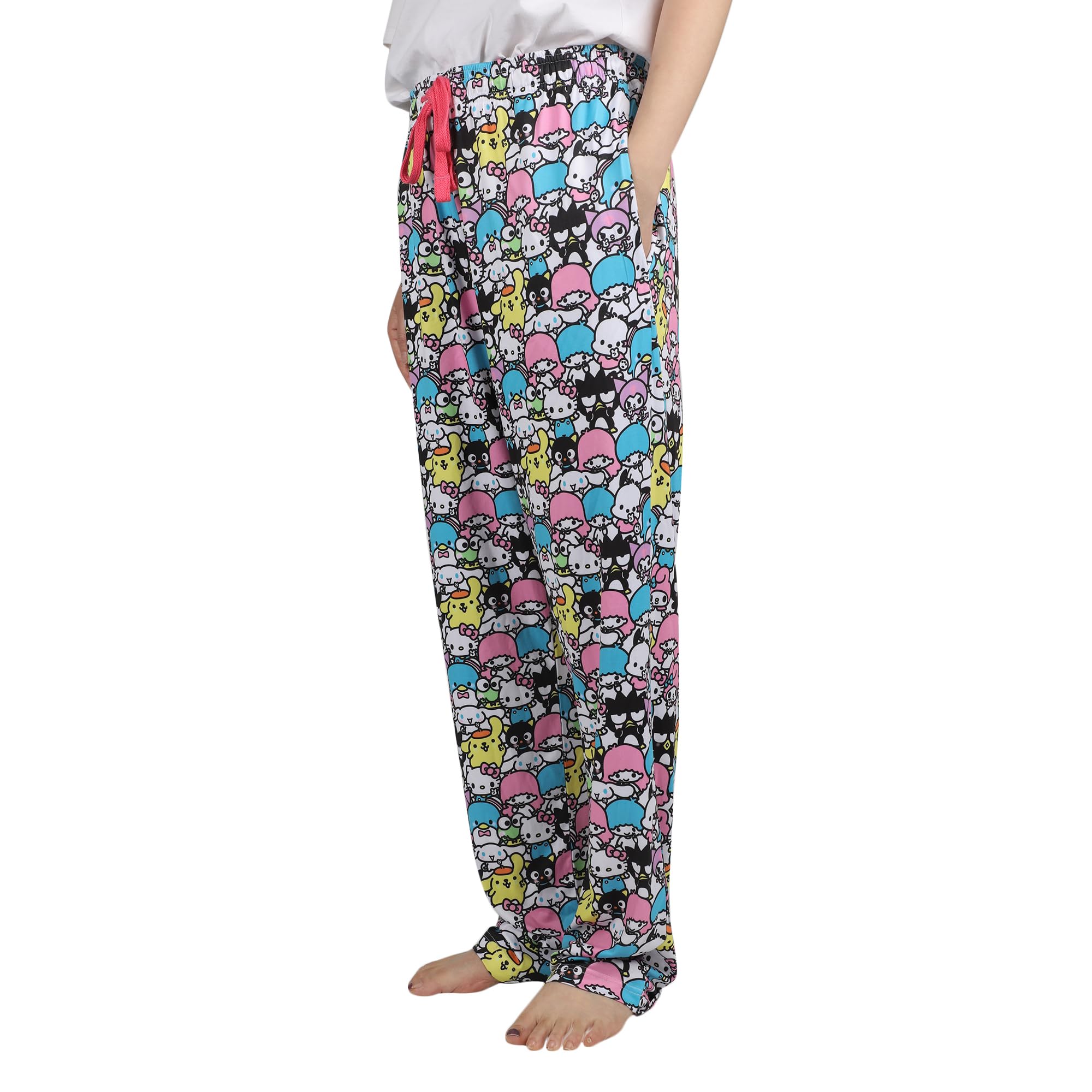 Hello Kitty and Friends Women's Chibi Character AOP Lounge Pajama Pants (Medium) Multicoloured