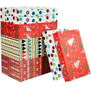 SUNCOLOR 12 Pack 14" Red Large Christmas Gift Boxes With Lids For Clothes Presents