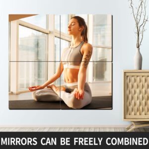 Unbreakable Full Length Wall Mirror Cheap,Over The Door Mirror, 4Pcs 10"x10",Made of Shatterproof Plexiglass Acrylic,Long Mirrors for Bedroom Closet,Workout for Home Gym,Full Body Mirror for Kids