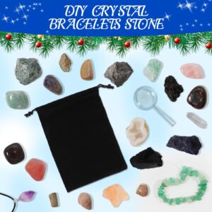 Pukamam Crystal Advent Calendar 2024 Rock Minerals & Fossils Collection 24 Day Christmas Countdown Calendars for Kids Adult