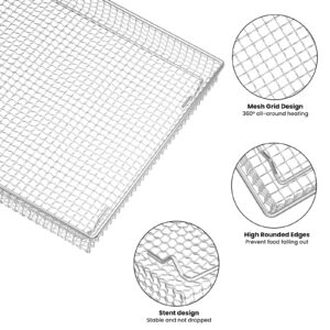 Stainless Steel Baking Tray Pan and Air Fryer Basket Compatible with Cuisinart Airfryer TOA-060 and TOA-065 and TOA-070 (with Cuisinart TOA-060 and TOA-065)