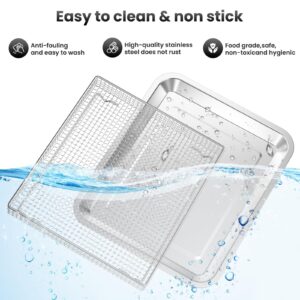 Stainless Steel Baking Tray Pan and Air Fryer Basket Compatible with Cuisinart Airfryer TOA-060 and TOA-065 and TOA-070 (with Cuisinart TOA-060 and TOA-065)