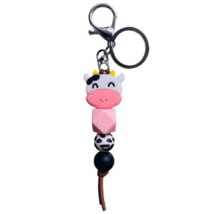 cow keychain cute cow gifts for women girls kawaii key chains for car keys backpack purse handbag