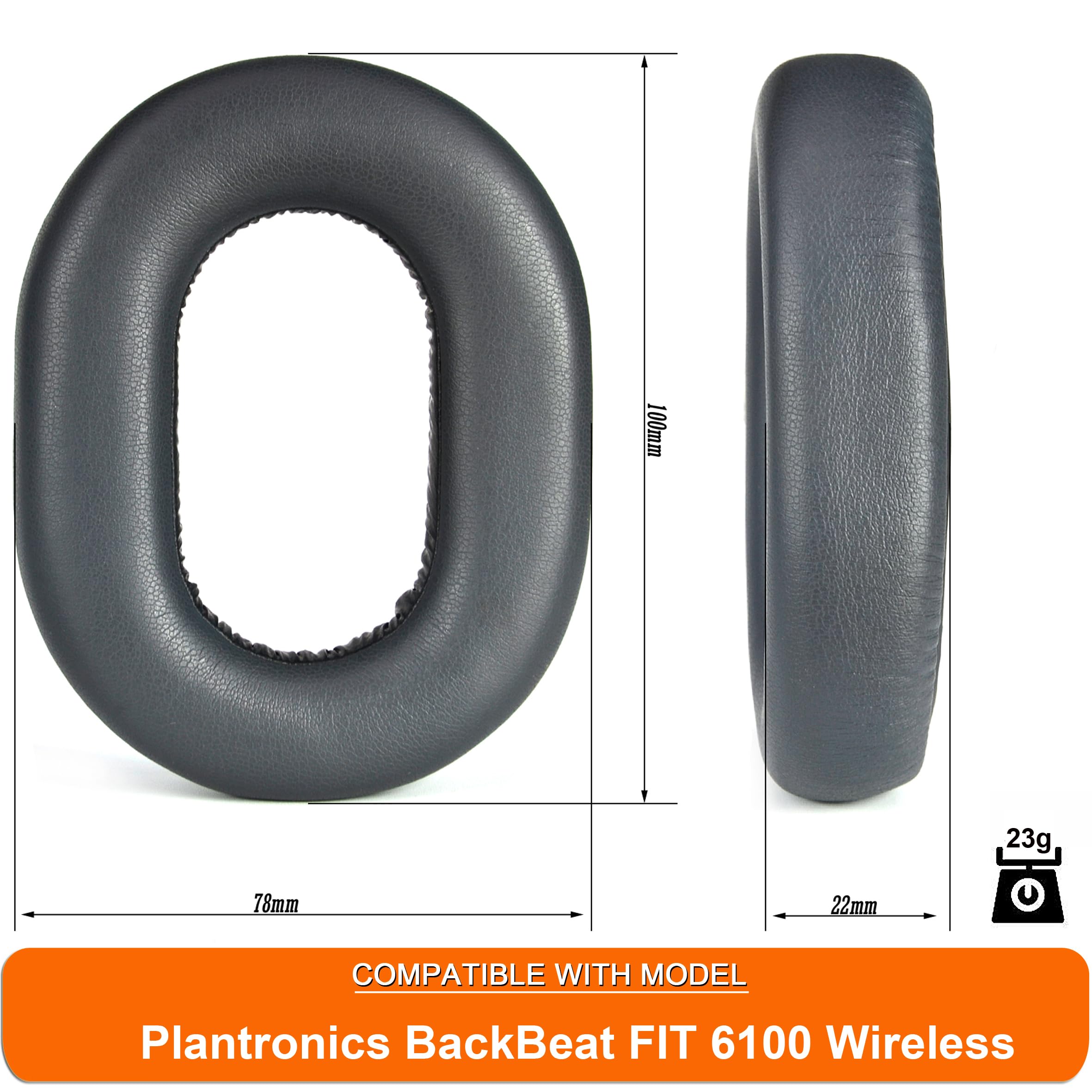 FIT 6100 Earpads - defean Replacement Ear Pads Cover Cushions Compatible with Plantronics BackBeat FIT 6100 Wireless Bluetooth Headphones (Titanium)