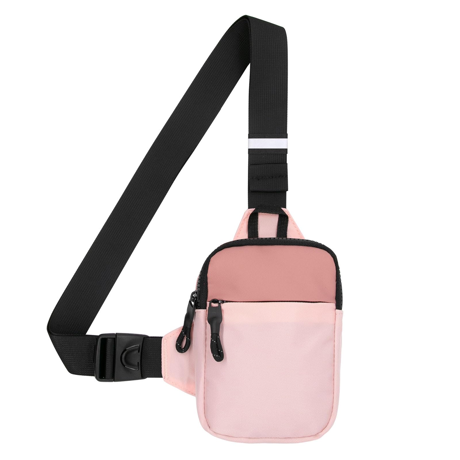 Long Keeper Mini Sling Bag - Men Women Small Waterproof Crossbody Bag Casual Phone Chest Bag for Travelling Hiking (Pink)