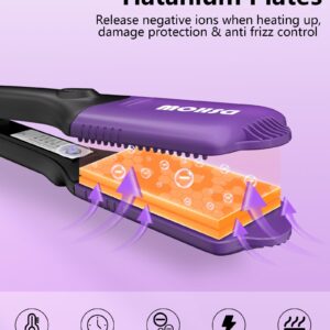 DSHOW Hair Crimper for Women with 4 Interchangeable Plates, Crimper Hair Iron Volumizing Flufft Hairstyle Crimping Iron for Hair with 5 Heat Settings & 60 Min Auto Off