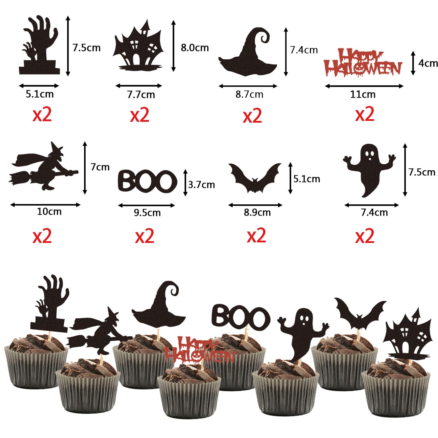 Halloween Cupcake Stand Halloween Dessert Table Display Set-3 Tier Cup Cake Tier Stand+16PCS Cake Cupcake Toppers Halloween Party Decoration Cupcake Tower Cupcake Stand for 24 Cupcakes (A)