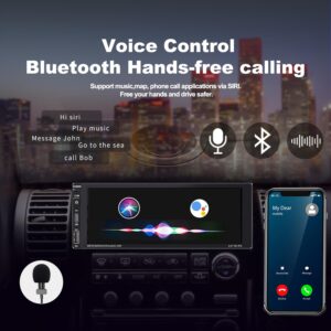 [Wireless] Alondy Single Din Car Stereo,Compatible with Wireless Apple CarPlay Android Auto,Type-C USB,6.9" Touchscreen,Mirror Link,Backup Camera,Bluetooth Voice Control DSP AM/FM Radio