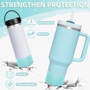 Vmini Protective Glitter Silicone Boot, Compatible with Stanley Tumbler 20-40oz & Hydro Flask Water Bottle 12-24oz and More Bottles/Tumblers with 2.8-2.95in Bottom, Bling Anti-Slip Sleeve Cover