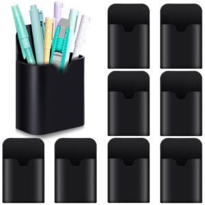 jetec 8 pcs magnetic pen marker holders dry erase magnetic pen pencil holder organizer home office supplies for refrigerator whiteboard locker (black)