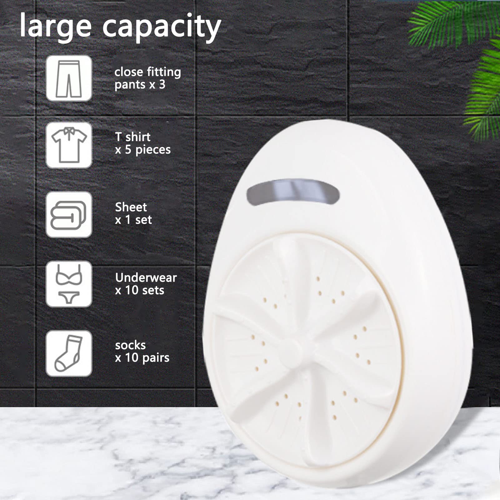 Portable Washing Machine,USB Powered Mini Turbo Washing Machine,Portable Washing Machine for Sink Dormitory Dorm Bucket Suitable for Travel,Business Trip,Home,Outdoor,Apartment(EU plug)